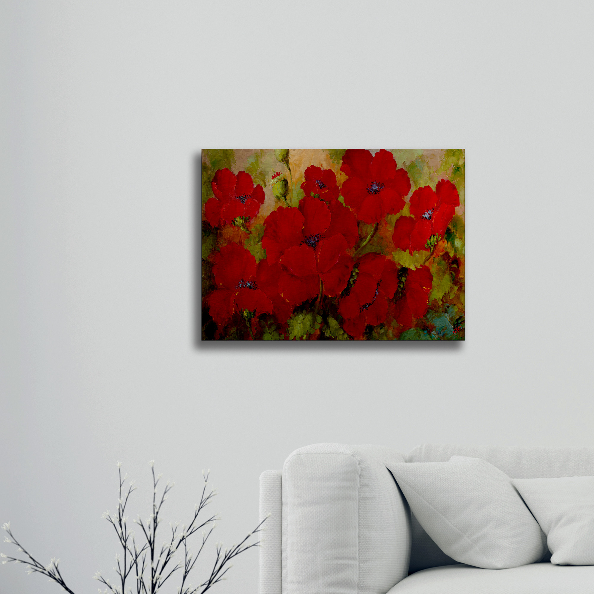 Trademark Fine Art 'Poppies' Brushed Aluminum Wall Art Art by Masters Fine Art