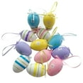 thumbnail image 2 of quanjun 12Pcs Easter Decorations Eggs Hanging Ornaments,Colorful Plastic Hanging Ornaments Easter Decoration,for Easter Tree Basket Decor Party Favors Supplies, 2 of 6