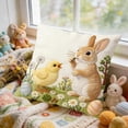 thumbnail image 6 of Fwttom Pillow Covers 18x18, Imitation Embroidery Easter Decorations Throw Pillow Covers, Short Lint Home Spring Decor for Bedroom Couch Cushion Cover, 6 of 7