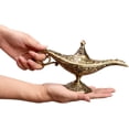thumbnail image 2 of Feyarl Vintage Legend Lamp Magic Genie Wishing Light Pot Classic Costume Props Lamp Home Tabletop Decor Crafts Display Birthday Gift Wedding Christmas(Bronze), 2 of 8