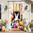 thumbnail image 4 of HaoXun Easter Door Banner and Door Cover - 35.43×70.87 Inch Polyester Spring Decorative Hanging Flag with Rabbits and Easter Egg Print for Easter Front Door Holiday Decorations, 4 of 6