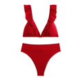 thumbnail image 4 of Women's Bikini Set With Ruffles And High Waist Sexy Two Piece Swimsuit Swimwear, 4 of 8