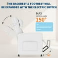 thumbnail image 4 of Kicctian Recliner Chair with Massage and Heat, Adjustable Electric Sofa with Ergonomic Tall Back, Padded Seat and Lumbar Support, USB Port and Side Pockets for Living Room,White, 4 of 8