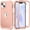 Rosegold, variant on Heavy Duty Case for iPhone 12 Mini, Rugged PC Back Hybrid Soft Silicone Inner Triple-Layers Shockproof Case with Magsafe Wireless Charging Hollow Logo Anti-Scratches Case, Rosegold