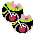 thumbnail image 1 of CoolCookware Letter W Monogram Retro Set of 2 -Piece Black Absorbant Sandstone Car Coaster, 1 of 1