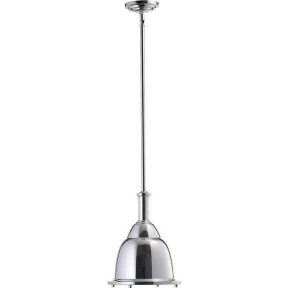 1 Light Step Dome Pendant in Transitional Style 10.5 inches Wide By 18 inches High-Chrome Finish Bailey Street Home 183-Bel-3399775