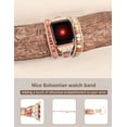 thumbnail image 2 of Wearlizer Boho Beads Bracelet Compatible with Apple Watch Band Ultra (49mm), Series 8/7(41/45mm), Series SE/6/5/4(40/44mm) and Series 3/2/1 (38/42mm) for Women Handmade Braided Natural Stone Stra, 2 of 6