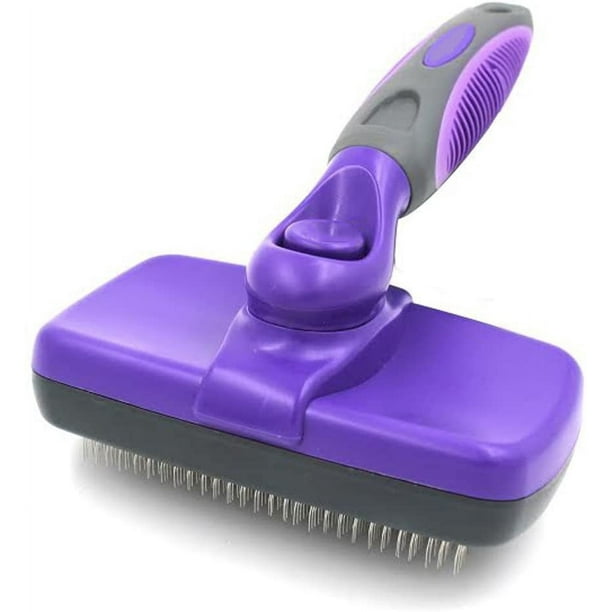 Cepillo autolimpiante - Elimina suavemente la capa interior suelta, las esteras y el cabello enredado - A su perro o gato le encantará que lo cepillen con el cepillo de aseo Ormromra WRMH-347