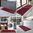 thumbnail image 2 of Red Black Plaid Checkered Pattern Kitchen Rug Mat,Kitchen Runner Rugs Non Skid Washable,Decorative Kitchen Floor Mats for Kitchen,Sink,Laundry,17"X47", 2 of 5