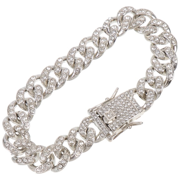 Soimiss Silver Dog Chain Collar with Simulation Decor Stylish and Durable Pet Neck Accessory