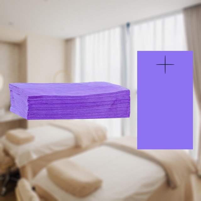 Sábana desechable/cubierta de ón transpirable tejida impermeable cubierta de cama de suave/sábana para salón viaje/ , Púrpura 20 piezas Macarena Sábana