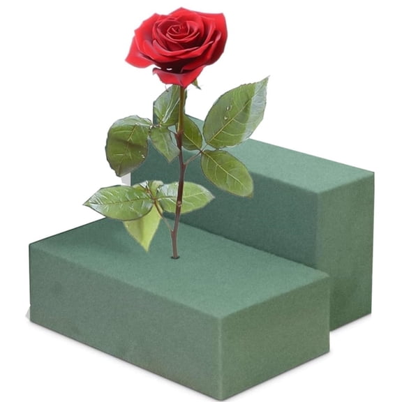 QZS 2Pcs Florist Flower Foam Material Green Bricks,9"X4"X3" Larger Size Floral Foam Blocks,Wet & Dry Plant Foam for Flower Arrangements,for Wedding Birthday Holiday Home Decor Displays