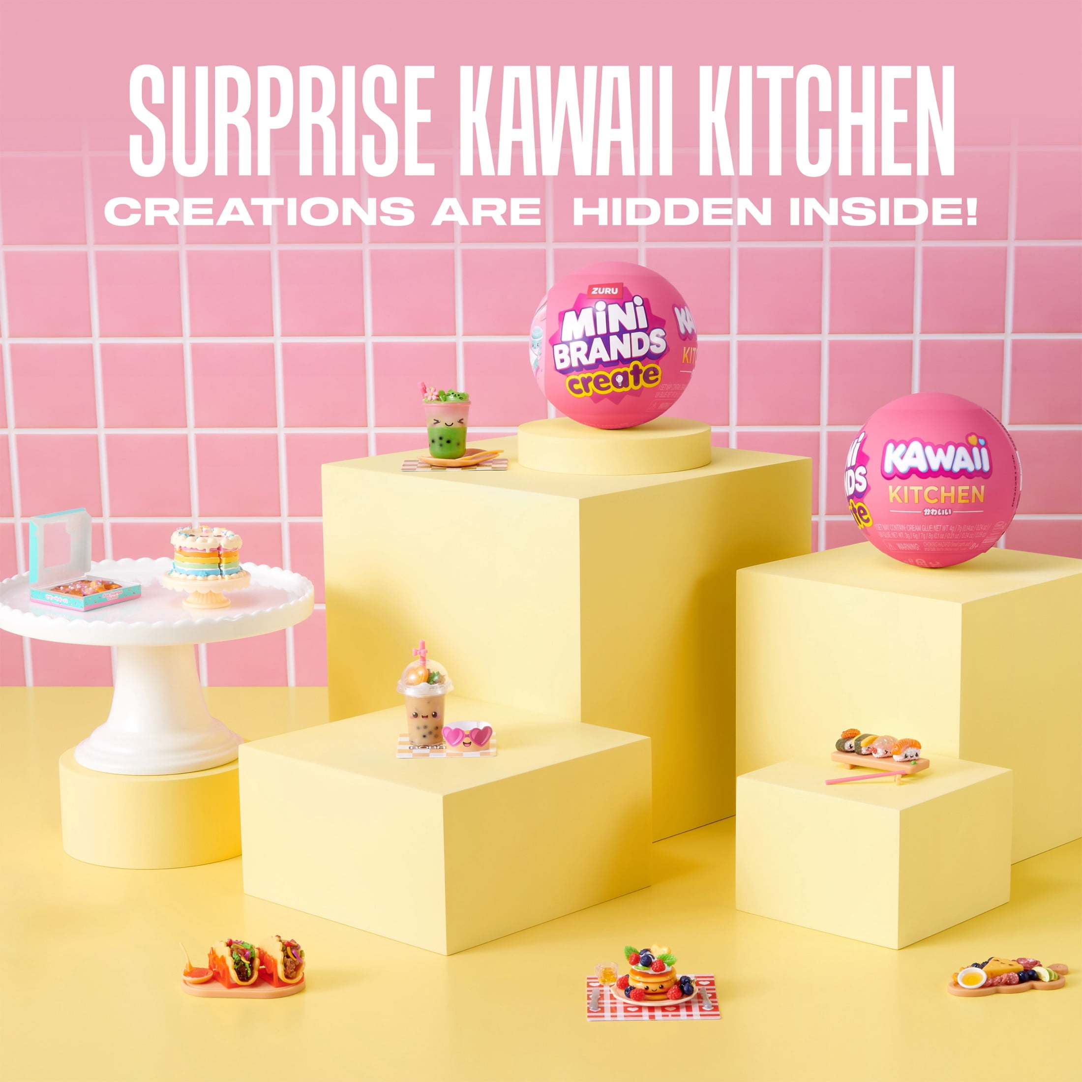 Mini Brands Mini Create Kawaii Kitchen Capsule Series 1 by ZURU - Surprise Unbox DIY Collectible Toy for Kids Ages 8+