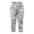 thumbnail image 4 of KDFJPTH Women's Camo Print Capri Pants Elastic Drawstring Waist Casual Everyday Trousers with Side Slit Light Gray XXXXXXXL, 4 of 4