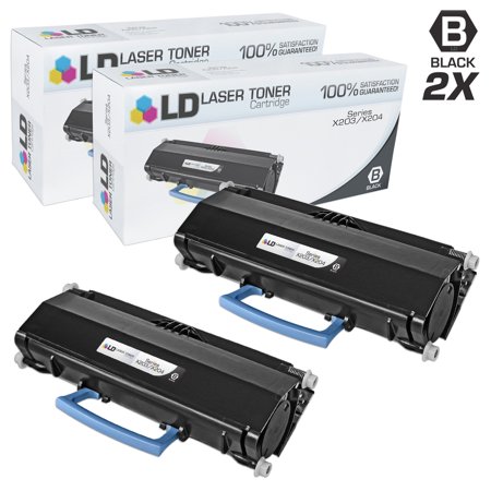 LD Compatible Lexmark X203A11G Set of 2 Black Laser Toner Cartridges for use in the X204N