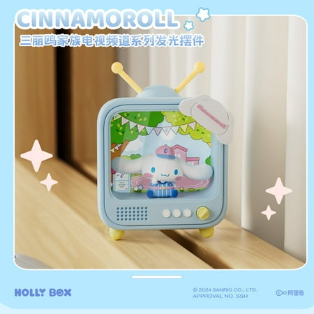 

kawaii Sanrio Character TV Channel Series Luminous Night Light Toys Anime Kuromi Cinnamoroll HelloKitty Girls Desktop Ornaments
