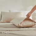 thumbnail image 6 of Simple&Opulence 100% Supima Cotton Sheet Set 600 Thread Count for Queen Size Bed Sateen Weave Long Staple - Fitted and Flat Sheet with 2 Pillowcases Luxury Hotel Quality 4PCS Bedding Sheets(Griege), 6 of 9