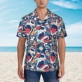 thumbnail image 4 of Lsque cool rock Skull pattern Hawaiian Shirt for Men, Unisex Summer Beach Casual Short Sleeve Button Down Shirts-X-Large, 4 of 9