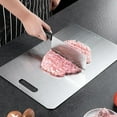 thumbnail image 3 of Yamato Cutting Board, Yamato Pure Titanium Cutting Board for Kitchen, Double-Sided Food Grade Meat Cutting Board with Scratch, Titanium Cutting Boards for Kitchen (11.41x7.87in), 3 of 7