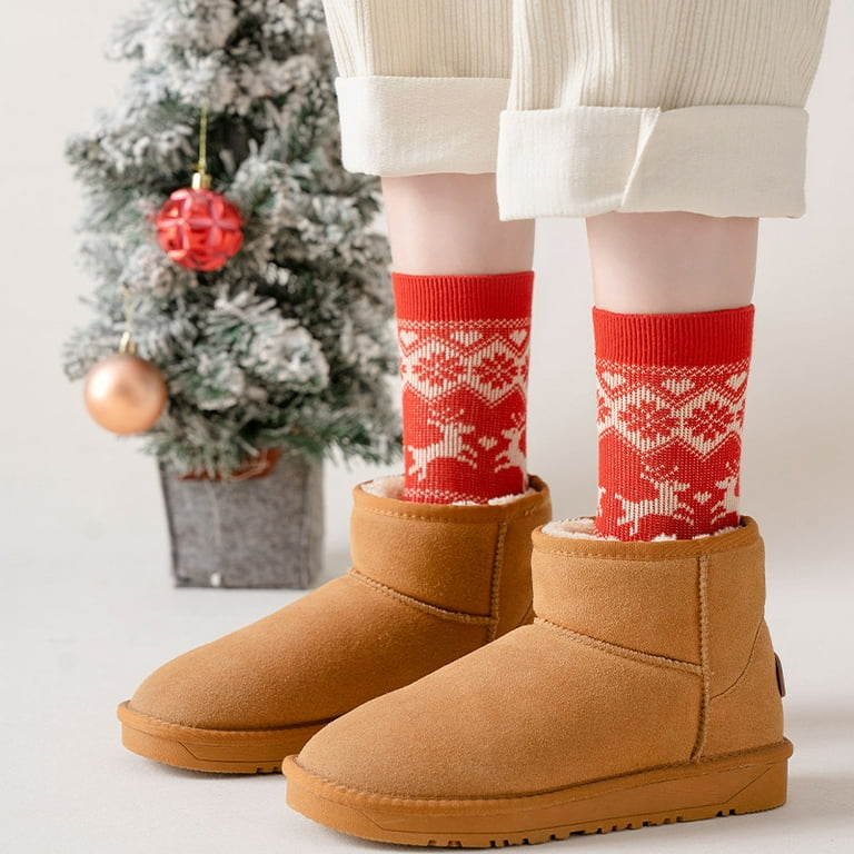 6Pairs Wool Socks for Women - Christmas Socks Winter Warm Wool Socks Womens  Wool Socks Men Thick Cozy Knit Socks Boots Socks for Women