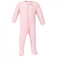 thumbnail image 3 of Hudson Baby Infant Girl Cotton Zipper Sleep and Play 3pk, Pink Safari, Preemie, 3 of 4