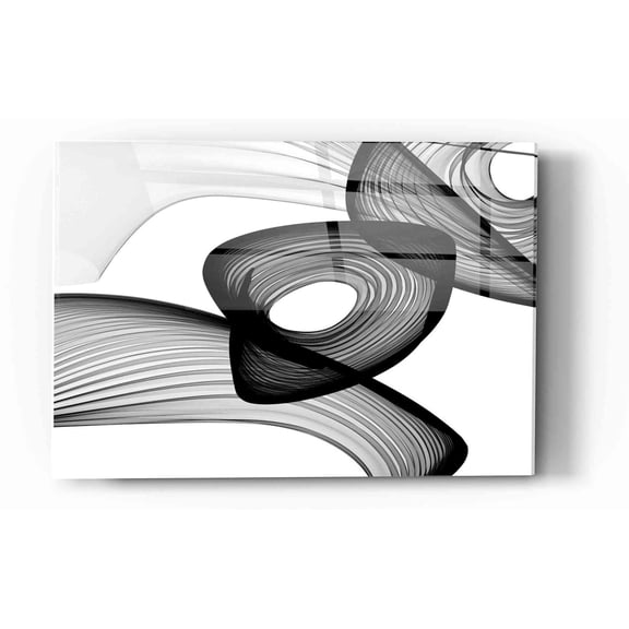 Epic Art 'Abstract Black and White 22-16' by Irena Orlov, Acrylic Glass Wall Art, 12"x16"