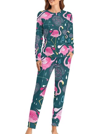 Matchinglook Pink Pajama Set, Matching Pajama, Sleep Shirt and Pants, Women Loungewear, Cotton Pyjama, Bridesmaid Pajama Party, Women Sleepwear, Flamingo S