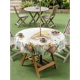 thumbnail image 5 of Outdoor Tablecloth with Umbrella Hole Zipper Yellow Gnomes Round Tablecloth 60" Waterproof Outside Table Cloth Farmhouse Spring Floral Watercolor Patio Table Cover Tablecloths for Picnic Party, 5 of 8
