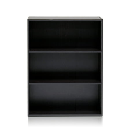 Furinno Pasir 3 Tier Open Shelf, Espresso, (Best Wood For Open Shelves)