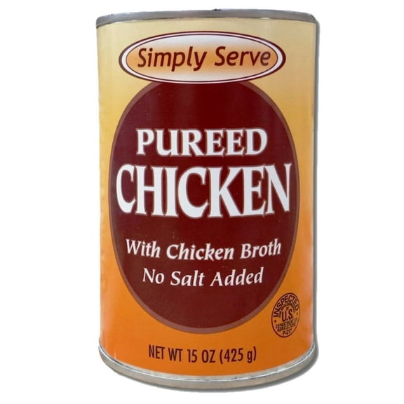 Simply Serve Pureed Chicken Value Pack | 15 Ounce Can | Pack of 6
