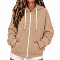 thumbnail image 5 of Women's Full Zip Hoodie, Oversized Long Sleeve Hooded Sweatshirt with Pockets, Casual Lightweight Zip Up Jacket, 5 of 7
