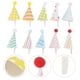 thumbnail image 2 of GOOHOCHY 50pcs Pastel Decoraciones Papel Cumpleaños Sombrero Forma Cake Toppers Adornos de Torta, 2 of 7