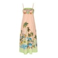 thumbnail image 7 of PuLe Summer Dress Women Boho Graffiti Cami Long Dress Graphic Spaghetti Strap Flowy Swing Maxi Dress Square Neck Print A Line Sundress, 7 of 7