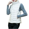 thumbnail image 4 of BXINGOHAI Long Puffer Vest for Women Winter Lightweight Down Vest Windbreaker Sleeveless Jacket 2025 Fall Winter Coats With Pockets Sale White,XXXL, 4 of 6
