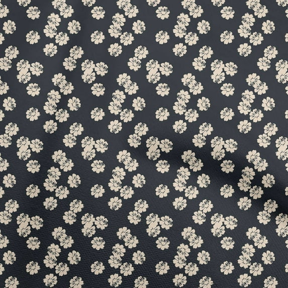oneOone Polyester Spandex Black Fabric Florals Sewing Fabric By The Yard Printed Diy Clothing Sewing Supplies 56 Inch Wide-H2