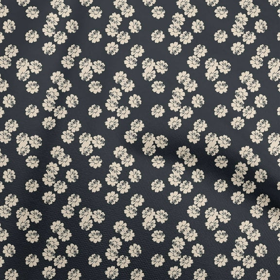 oneOone Polyester Spandex Black Fabric Florals Sewing Fabric By The Yard Printed Diy Clothing Sewing Supplies 56 Inch Wide-H2