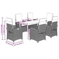 thumbnail image 4 of vidaXL 7 Piece Garden Dining Set with Cushions Beige Poly Rattan, 4 of 5