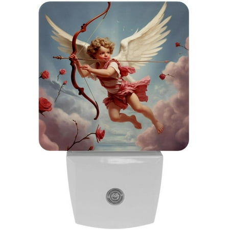 

Cupid LED Square Night Light - Energy Efficient Plug-in Nightlight with Auto Sensor for Bedroom Bathroom and Hallway - Soft Glow Illumination - White Pack of 2