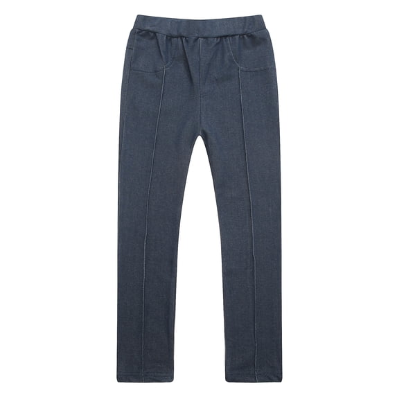 Richie House Girls' Solid Colored Pants with Elastic Waistband RH1562