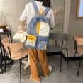 thumbnail image 1 of Bolsa Moda mujer dibujos animados gato impresión mochila estudiante escuela mochilas (azul) JShteea Para Estrenar, 1 of 9