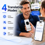 Enence Pro Language Translator Device - 60+ Languages, Wireless, Instant Two Way Voice Translation
