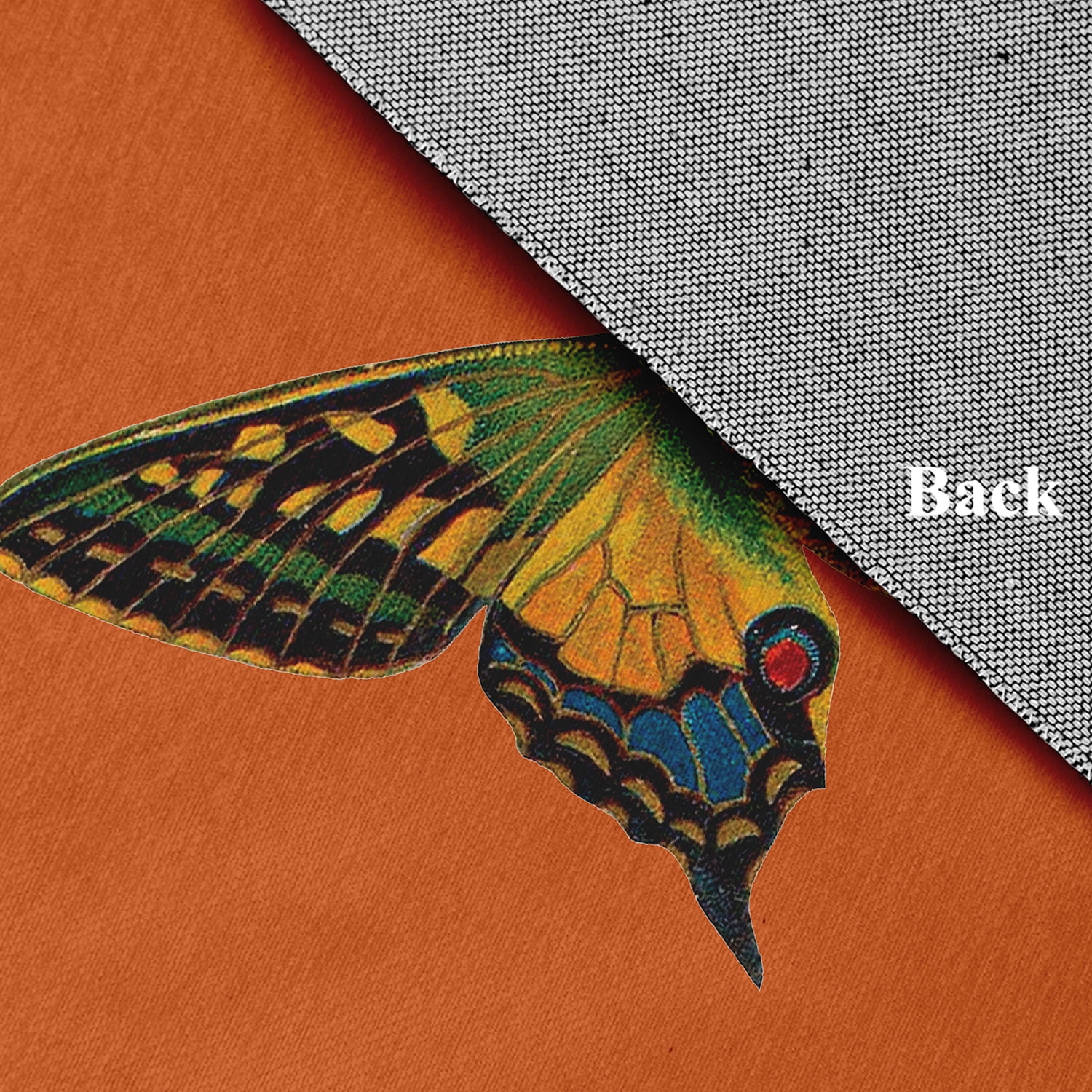 18" x 30" Simply Daisy Colorful Butterfly Swallowtail Novelty Chenille Area Rug, Perfect Orange