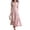 Pink, variant on Women's Cap Ruffle Sleeve Button Front Tank Maxi Dress, Solid Color Asymmetrical Tier Ruffle Hem Dress, Casual Summer Notch V Neck Long Sundress