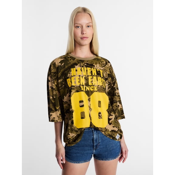 Kacey Lee Women's Haven't Been Boxy Camo Tee, Sizes XS-XXL