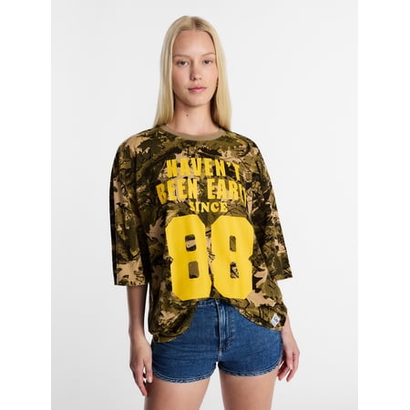 Kacey Lee Women's Haven't Been Boxy Camo Tee, Sizes XS-XXL
