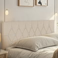 thumbnail image 2 of VECELO King Upholstered Headboard, Mid-Rise Diamond Tufted Adjustable Headboard from 39.8" to 49.8", Easy Assembly, Beige, 2 of 10