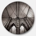 thumbnail image 1 of Designart 'Brooklyn Bridge in NYC USA ' Modern wall clock, 1 of 6