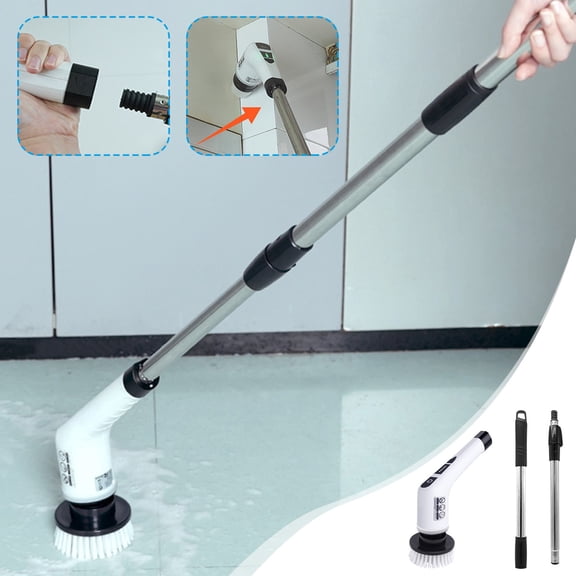 JLFNYA Scrub Brush,Cleaning Brush Multi Functional Wireless Electric Cleaning Brush Multiple Brush Heads Brushes Kitchen Plastic Cleaning Toilet Brushes Rotating Mops