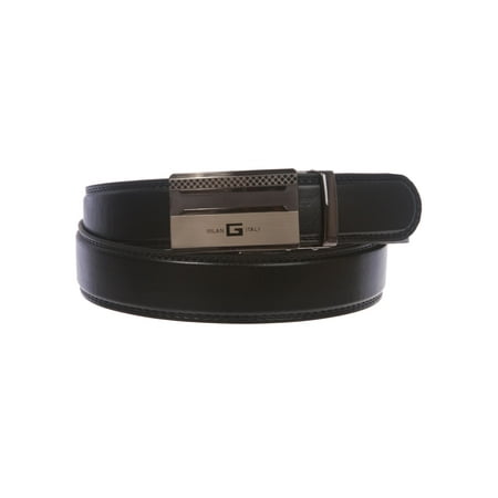 Men's Plain Leather Slide Ratchet Dress Belt with Automatic
