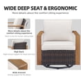 thumbnail image 6 of PARKWELL 4-Piece Outdoor Swivel Gliders Rocker with Soft Cushions,Ottoman Seat Foot Rest,All-Weather Wicker Patio Conversation Seating Furniture Set for Deck or Garden,Beige, 6 of 10